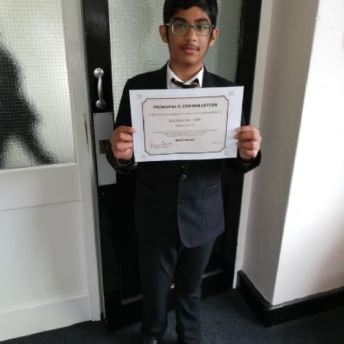 Principal's commendation for attendance